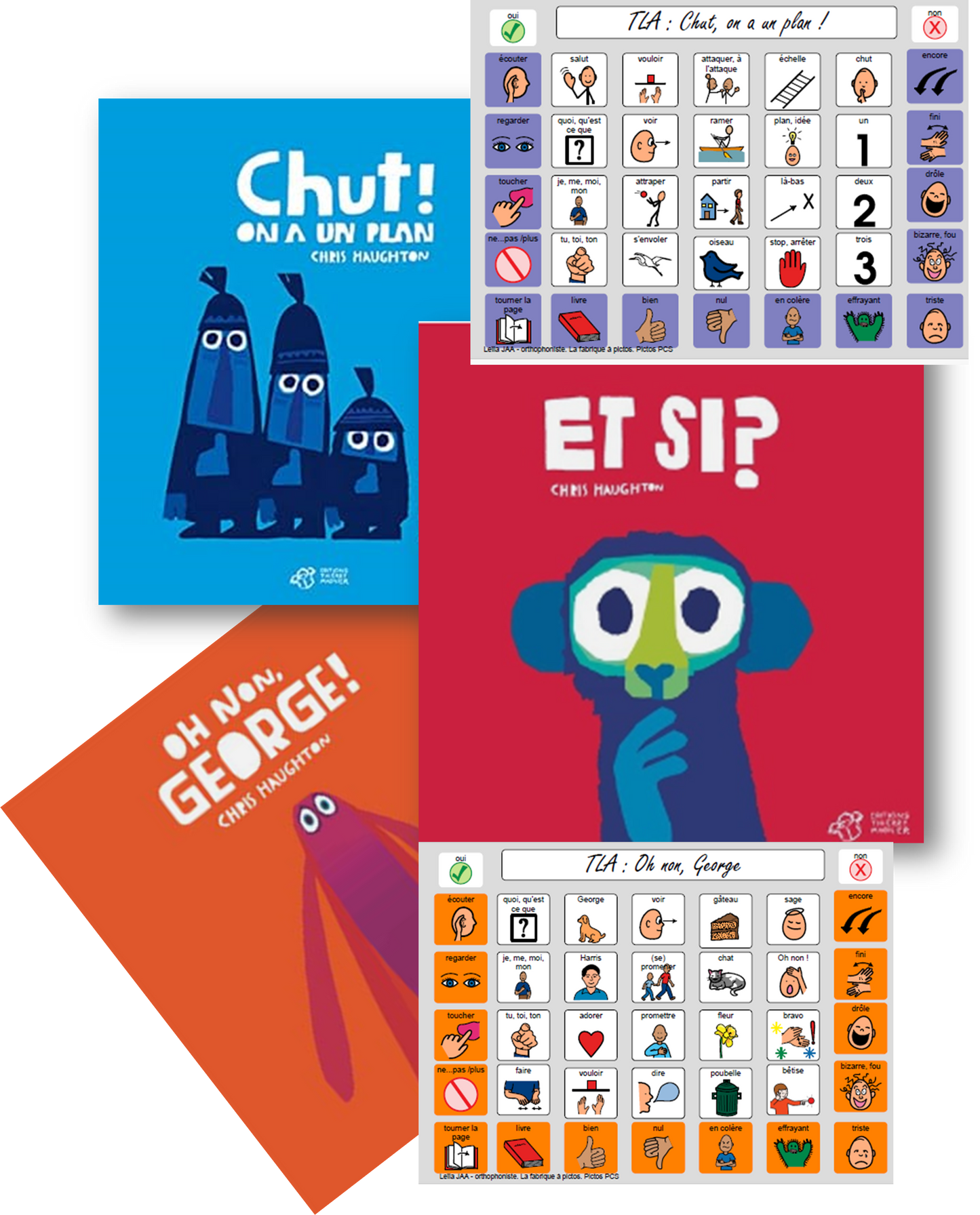 3 TLA Livres de Chris HAUGHTON - Chut on a un plan & autres